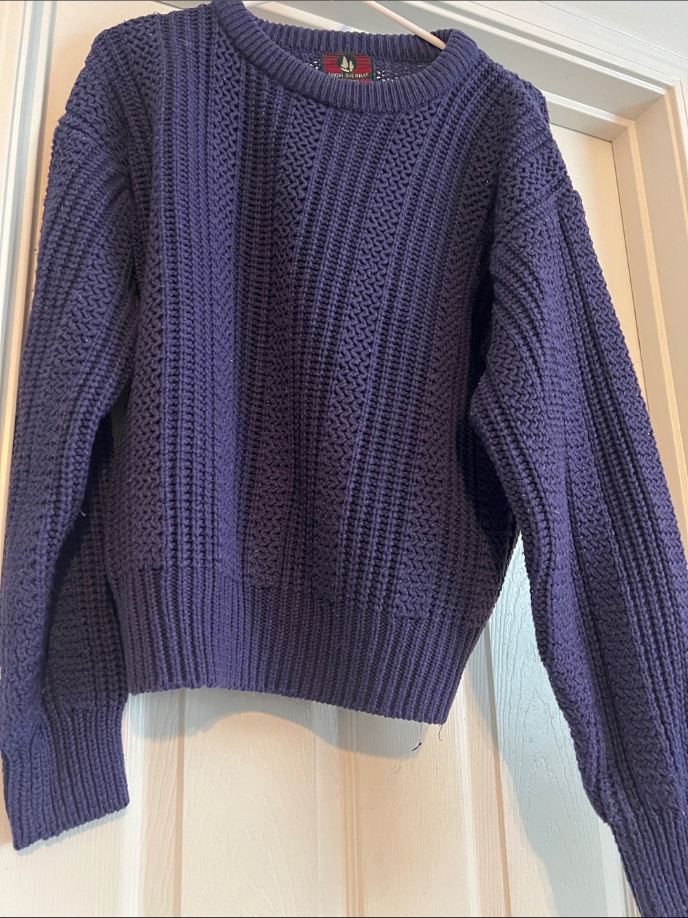 Vintage High Sierra by Mervyns Deep Purple Chunky Crewneck Sweater